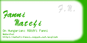 fanni matefi business card