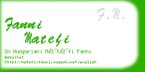 fanni matefi business card